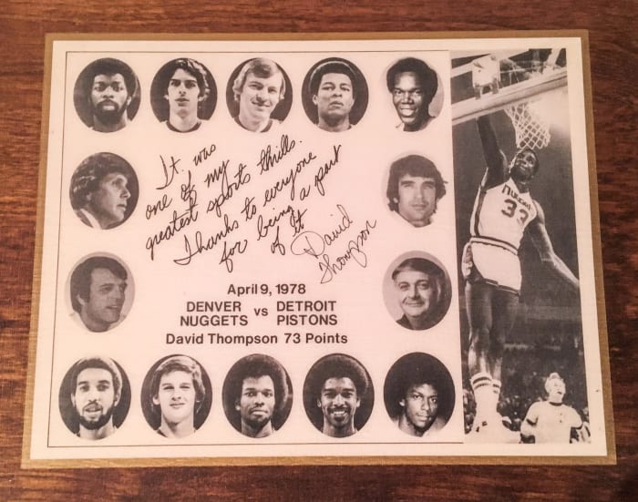 Thompson gave his teammates plaques commemorating their epic regular-season finale.
